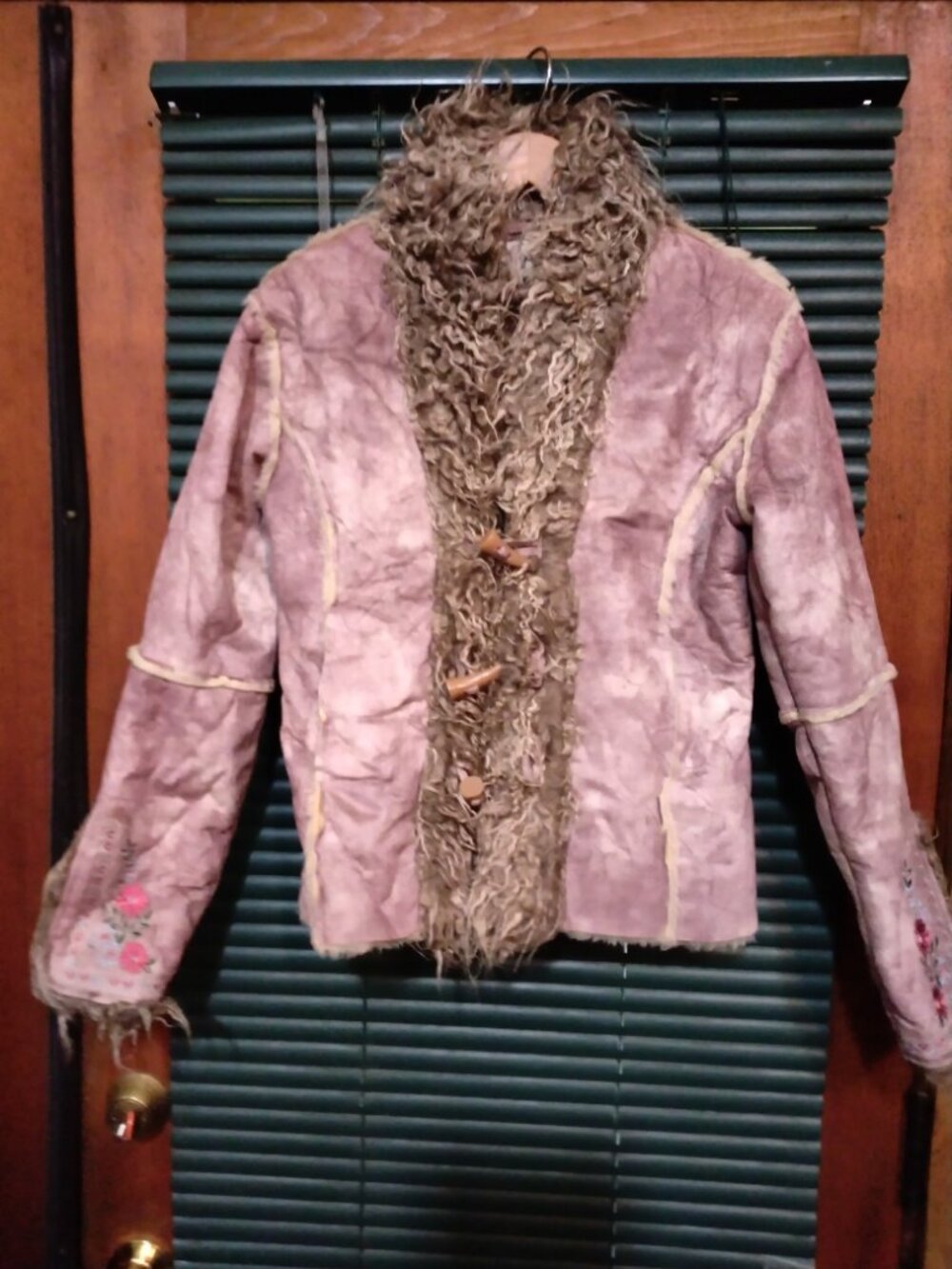 Vintage Faux Suede Cropped Hippie Jacket Size S